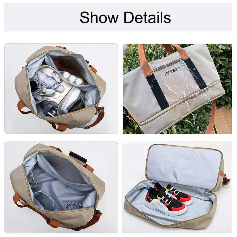 Large Capacity Travel Bag Waterproof Weekend Messenger Bag