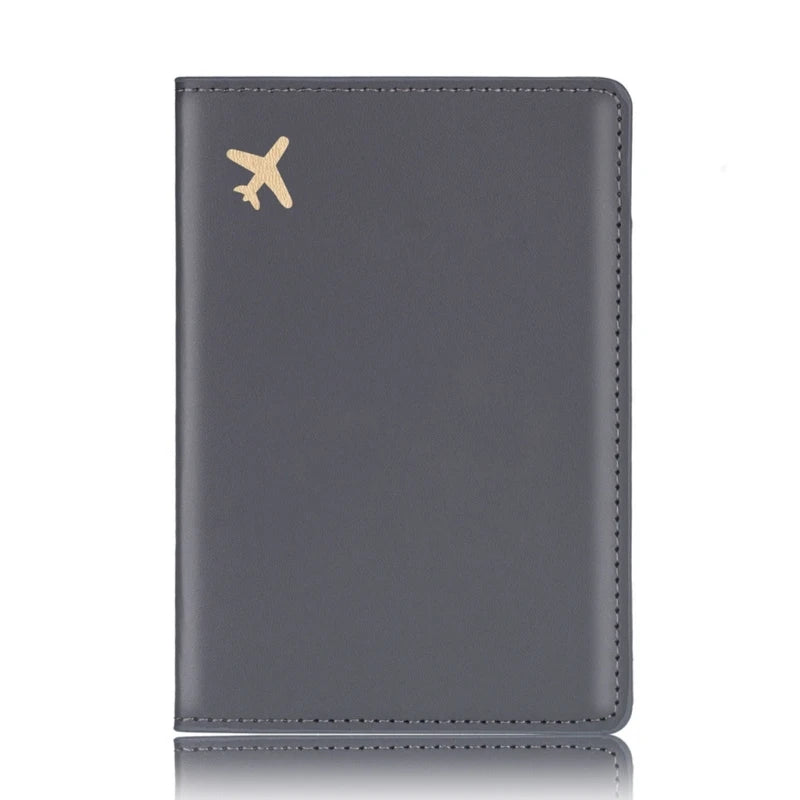 Travel Passport Cover Holder Hot Stamping Plane for Men Women C