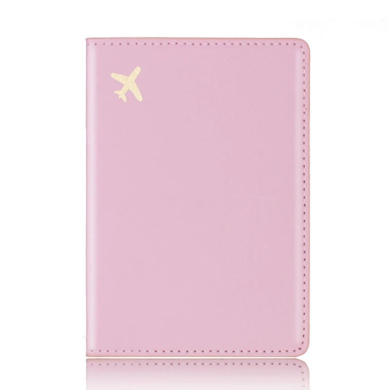Travel Passport Cover Holder Hot Stamping Plane for Men Women C