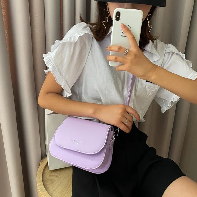 Solid Flap Shoulder Bag Handbags Crossbody Bags for Women