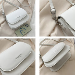 Small Leather Crossbody Bag Women Solid Flap Handbag Purse