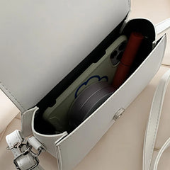 Small Leather Crossbody Bag Women Solid Flap Handbag Purse