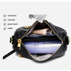 Women's Leather Saddle Shoulder Bag Vintage Tassel Tote