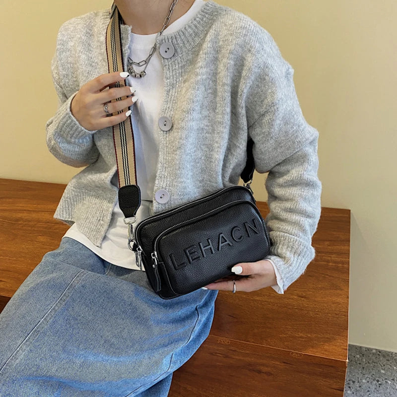 Leather Sling Crossbody Handbag for Women Casual Lady Girl Vintage Shoulder Bag