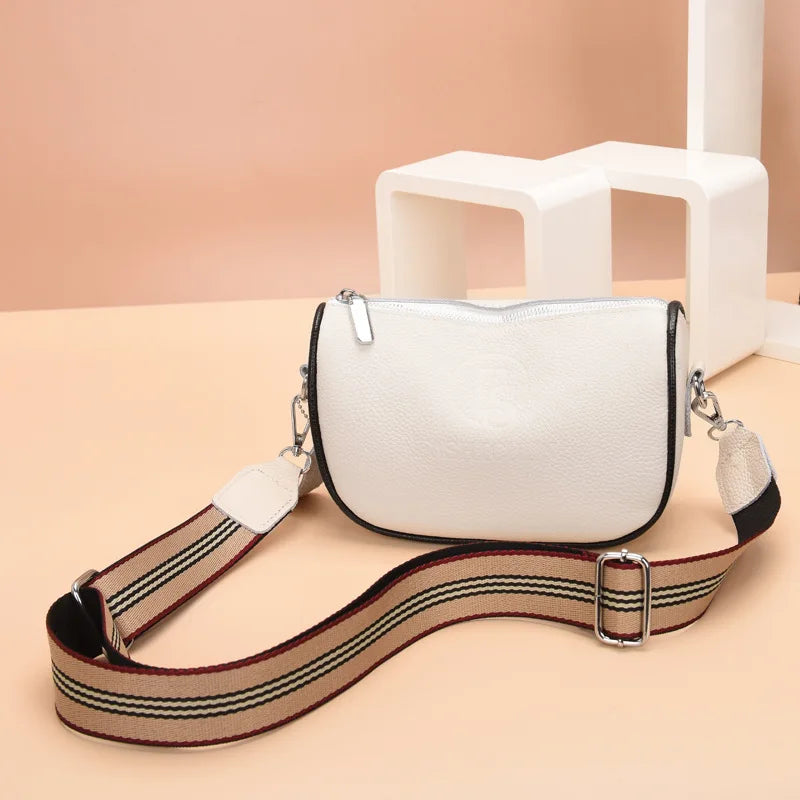 Vintage Leather Sling Saddle Handbag for Women Tote Shoulder Bag