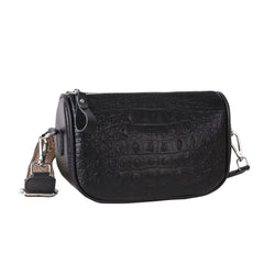 Vintage Leather Sling Saddle Handbag for Women