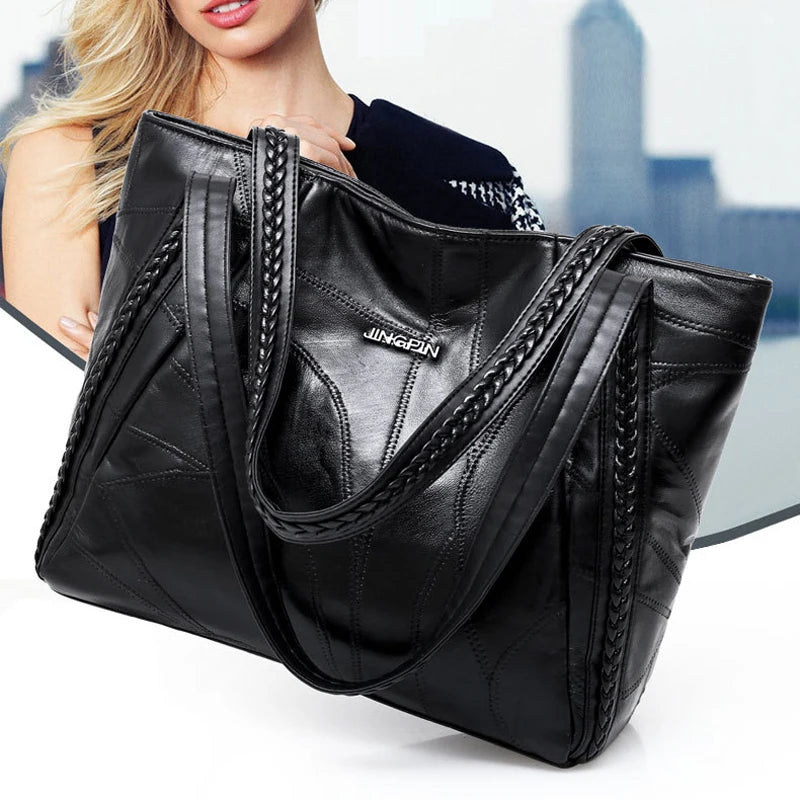 Soft PU Leather Tote Messenger Bag Women Handbag
