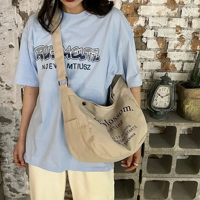 Canvas Shoulder Bags for Women Large Capacity Handbags Female Tote Purse