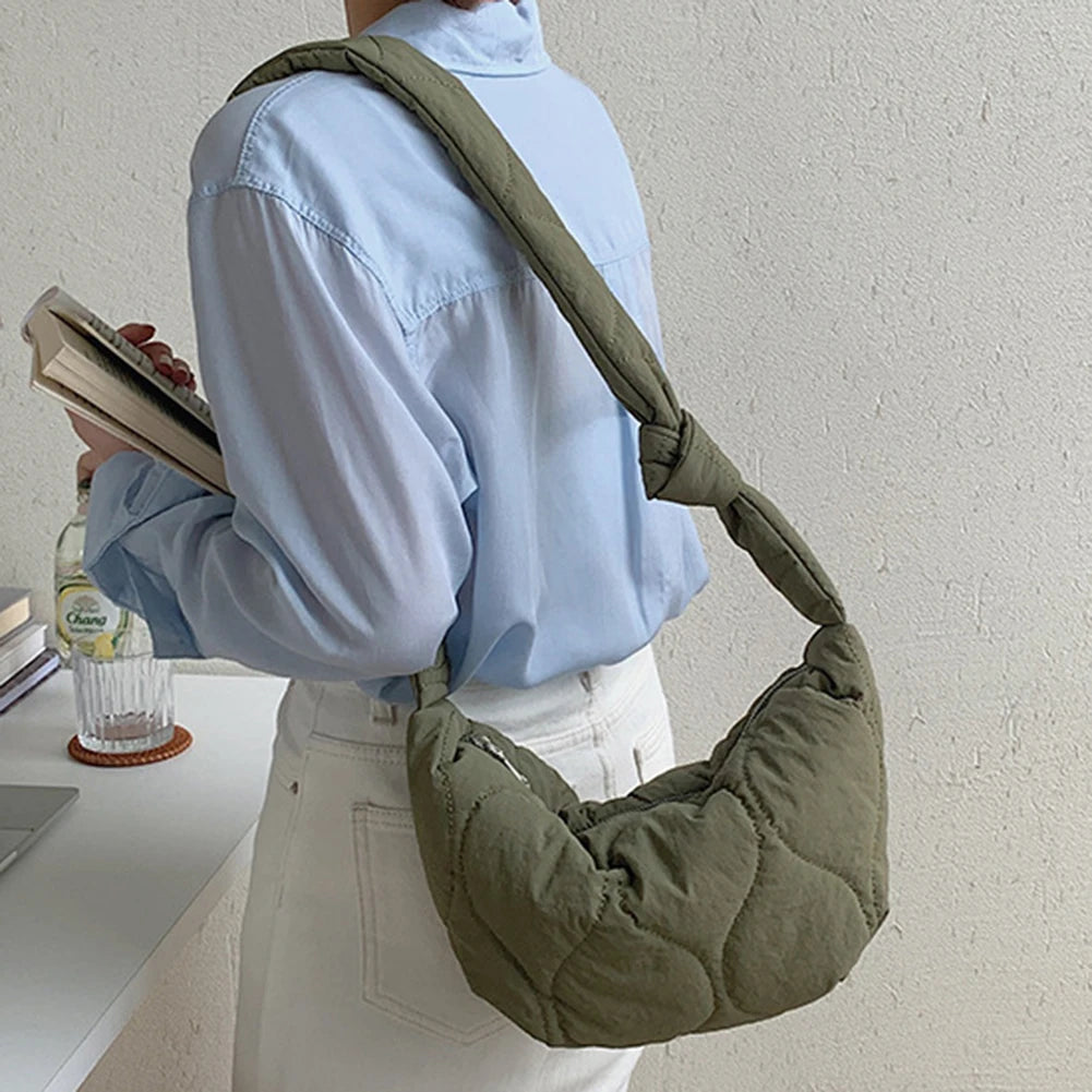 Underarm Bag Female Down Bag Solid Rhombic Lattice Large Capacity Crossbody
