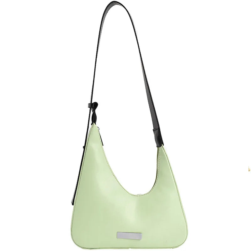 Women's Underarm Bag Solid Color PU Leather Handbag Tote