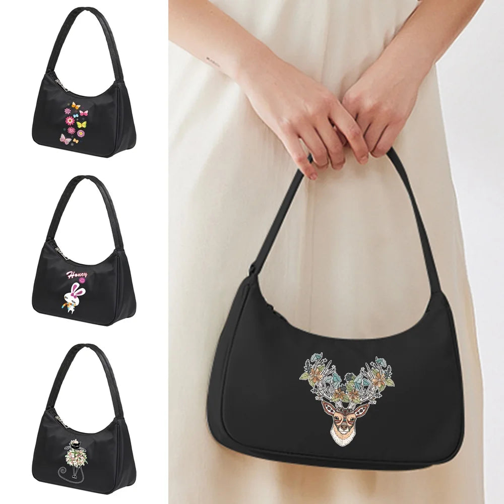Women's Casual Underarm Shoulder Bag 2022 Harajuku Hobo Organizer Print