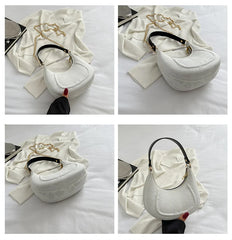 Women PU Leather Chains Crossbody Bag Flower Pouch