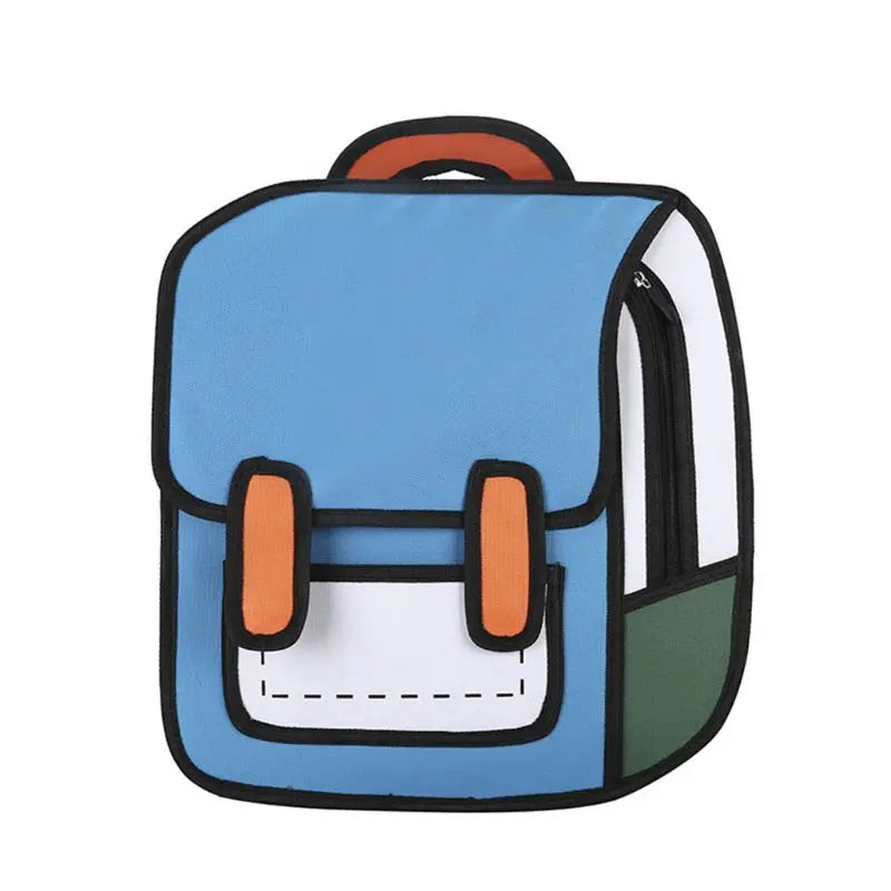 Unisex 2D Drawing Backpack for Teenager Girls B