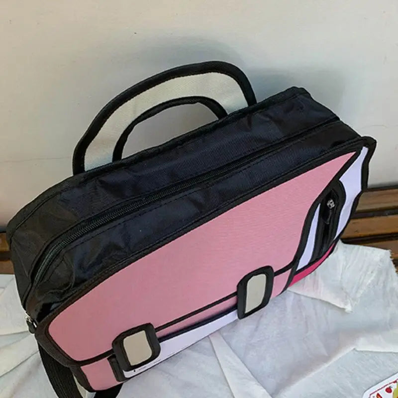 Unisex 2D Drawing Backpack for Teenager Girls B