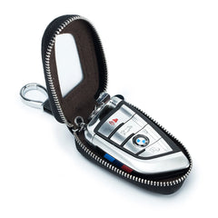 Leather Car Key Bag Organizer Zip Key Case