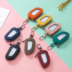 Leather Car Key Bag Organizer Zip Key Case