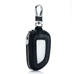 Leather Car Key Bag Organizer Zip Key Case