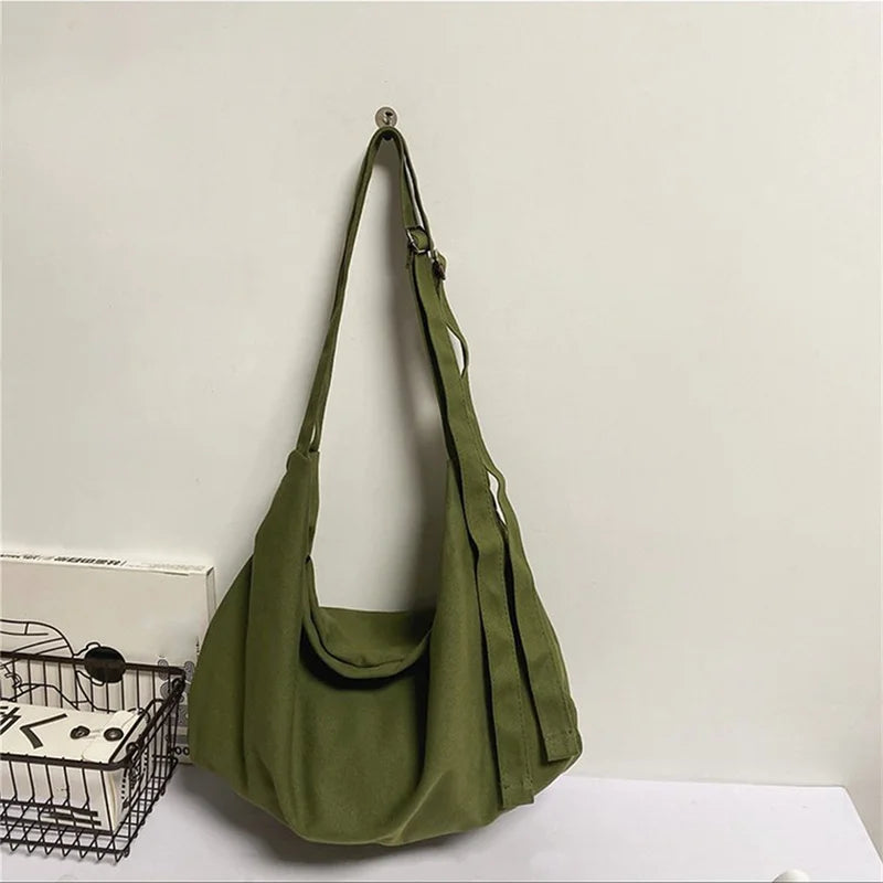 Large Capacity Canvas Messenger Bag Women's Tote Retro Design