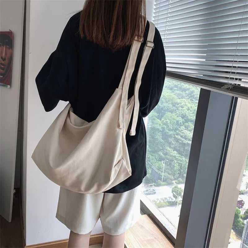 Large Capacity Canvas Messenger Bag Women's Tote Retro Design