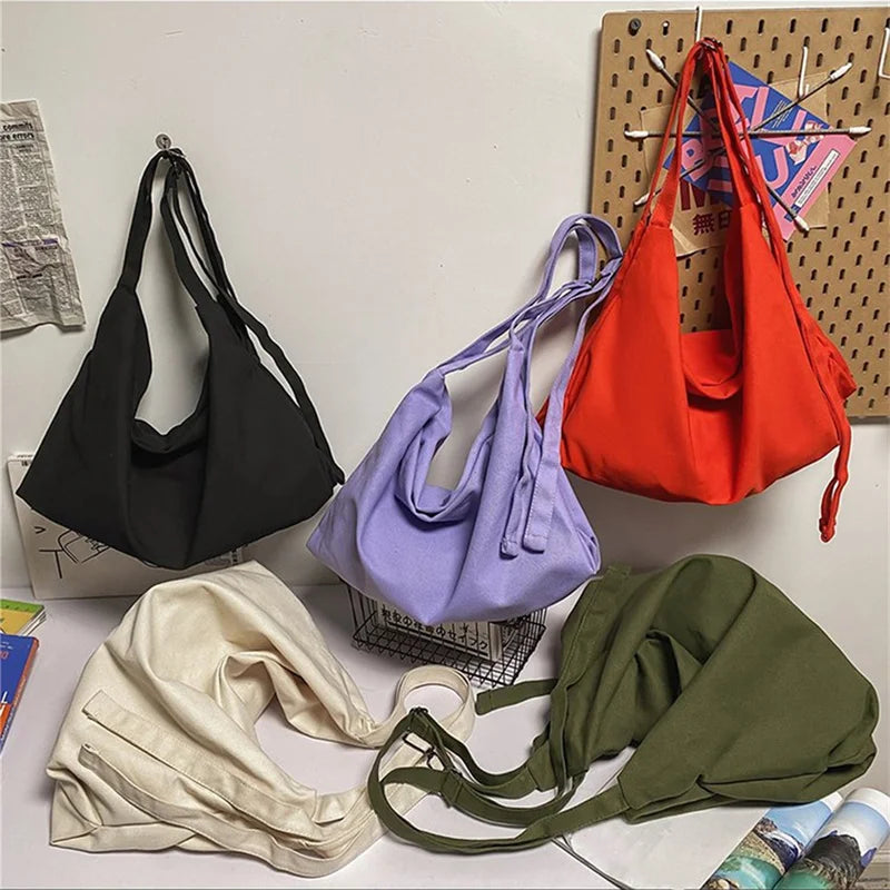 Large Capacity Canvas Messenger Bag Women's Tote Retro Design