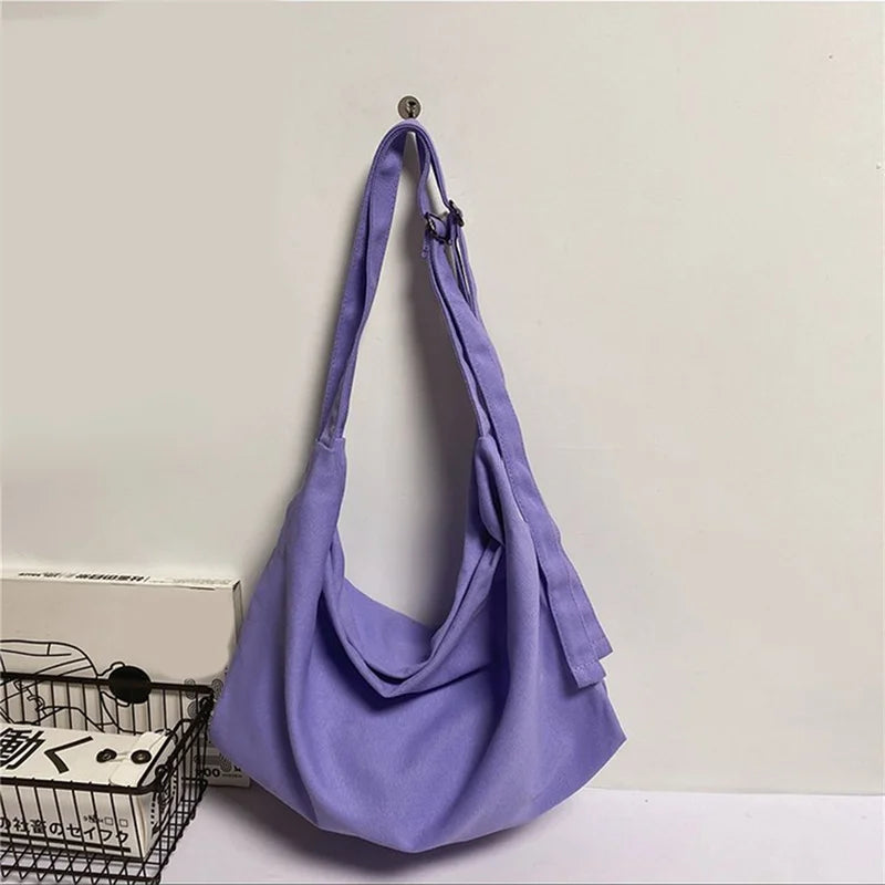 Large Capacity Canvas Messenger Bag Women's Tote Retro Design
