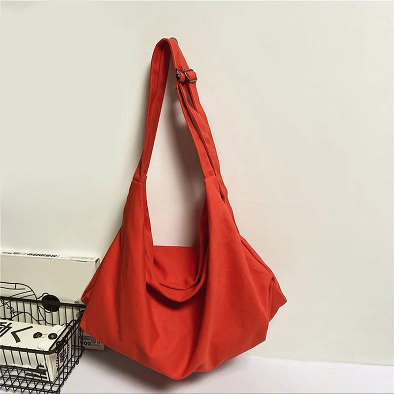 Large Capacity Canvas Messenger Bag Women's Tote Retro Design
