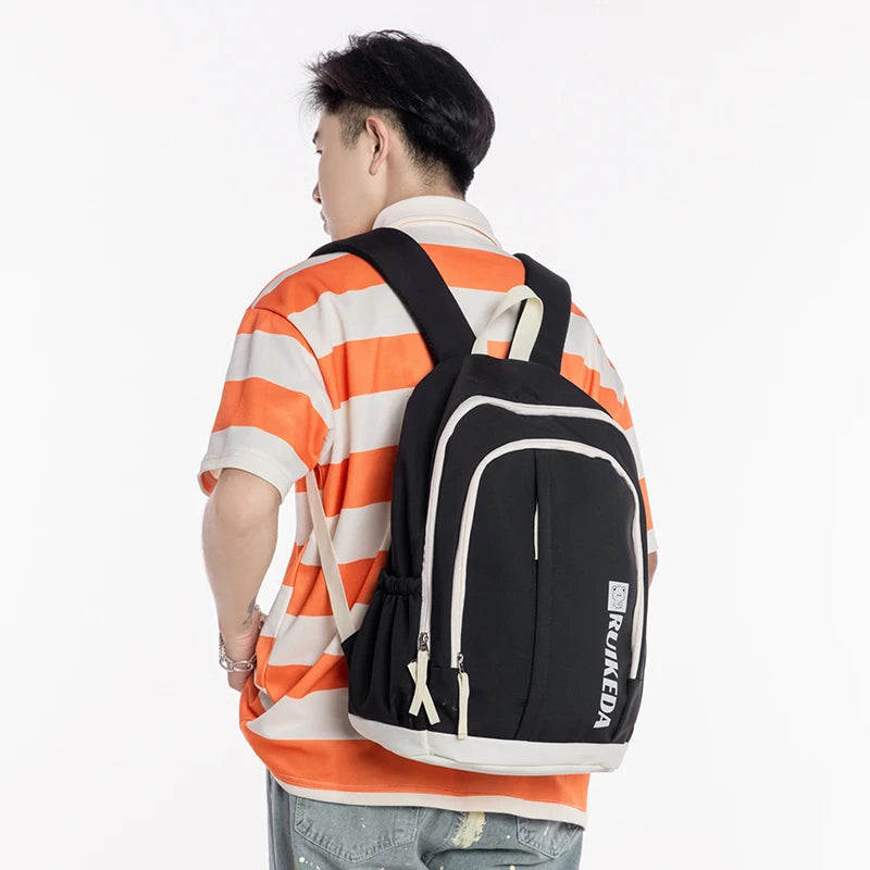 Waterproof Nylon Backpack: Vertical Zipper for Men and Women
