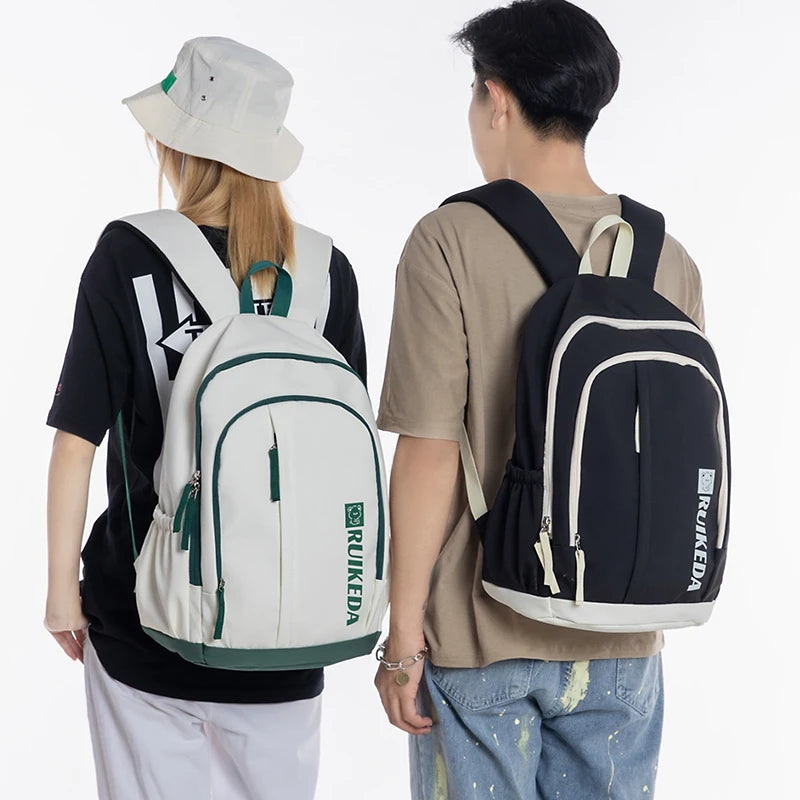 Waterproof Nylon Backpack: Vertical Zipper for Men and Women