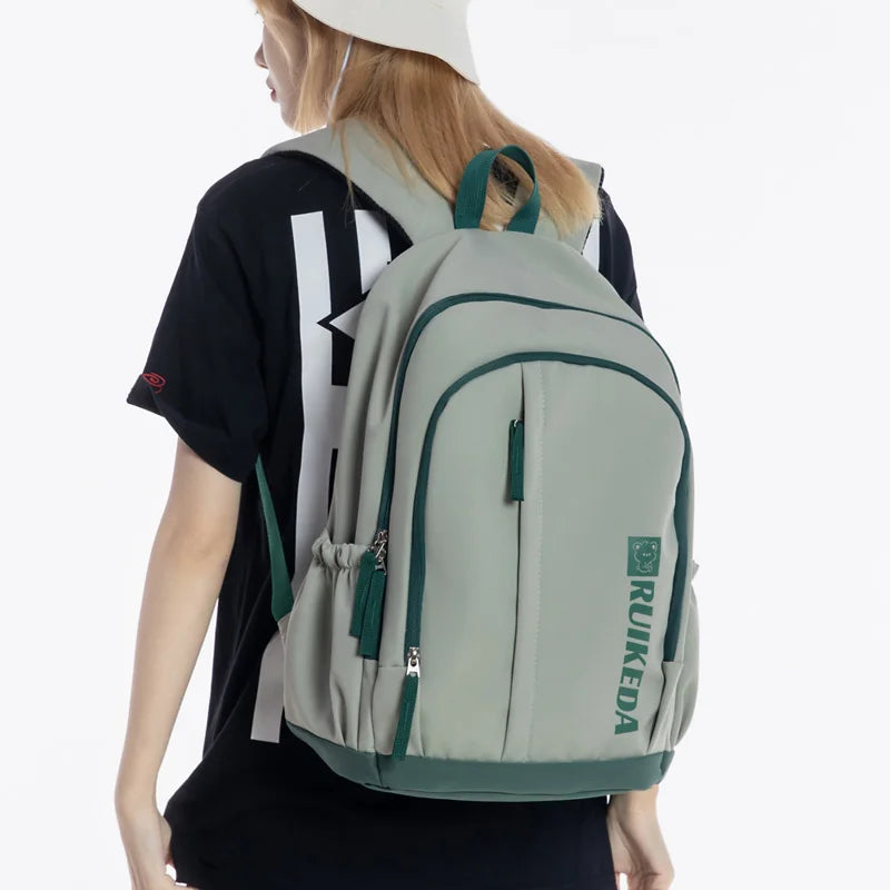 Waterproof Nylon Backpack: Vertical Zipper for Men and Women