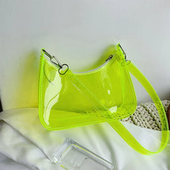 Vintage Clear Underarm Bag Women Hobos Handbags Purse