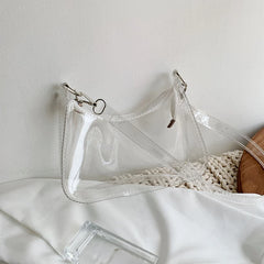 Vintage Clear Underarm Bag Women Hobos Handbags Purse