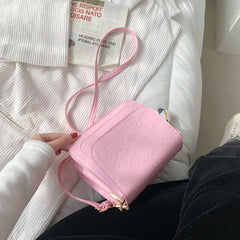 Vintage Woman Shoulder Bag PU Leather Print Pattern Ladies Small Square Bag