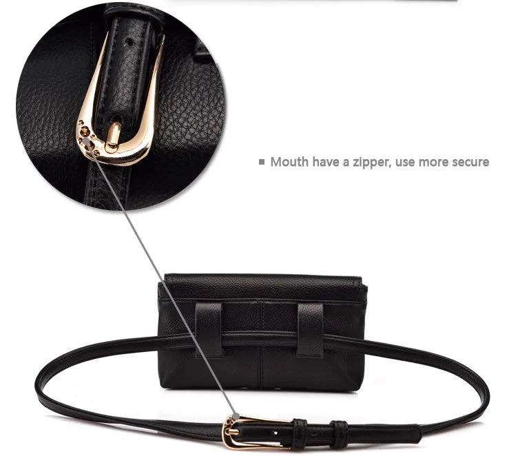 Waist Bag High PU Pack Hip Bum for Women Cell Phone Purse