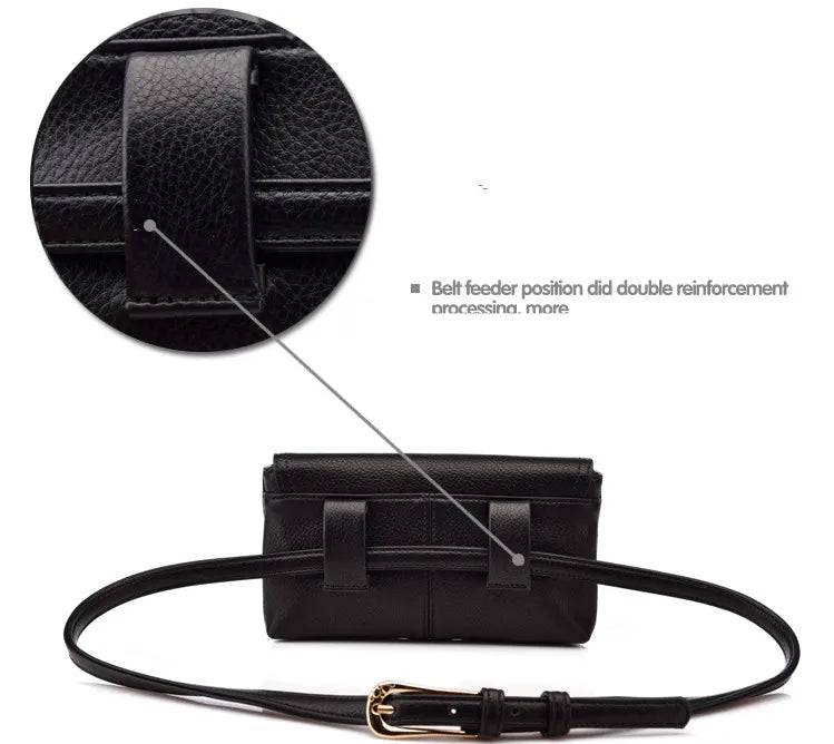 Waist Bag High PU Pack Hip Bum for Women Cell Phone Purse
