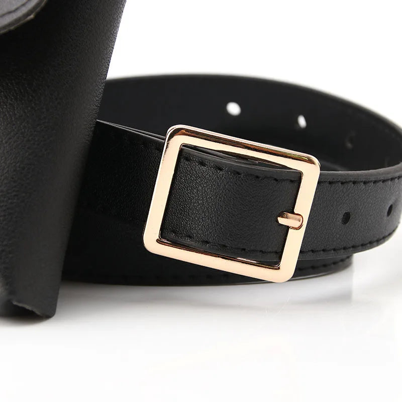 Vintage PU Leather Waist Bag Fanny Pack Phone Pouch Women Belt Messenger