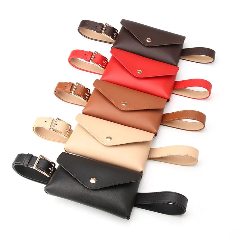 Vintage PU Leather Waist Bag Fanny Pack Phone Pouch Women Belt Messenger