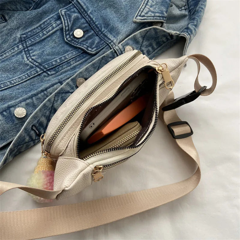 Leather Waist Bag for Women Travel Shoulder Fanny Pack Belt Purse