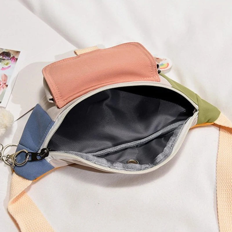 Canvas Waist Bag Women Crossbody Chest Pack Girls Belt Packs