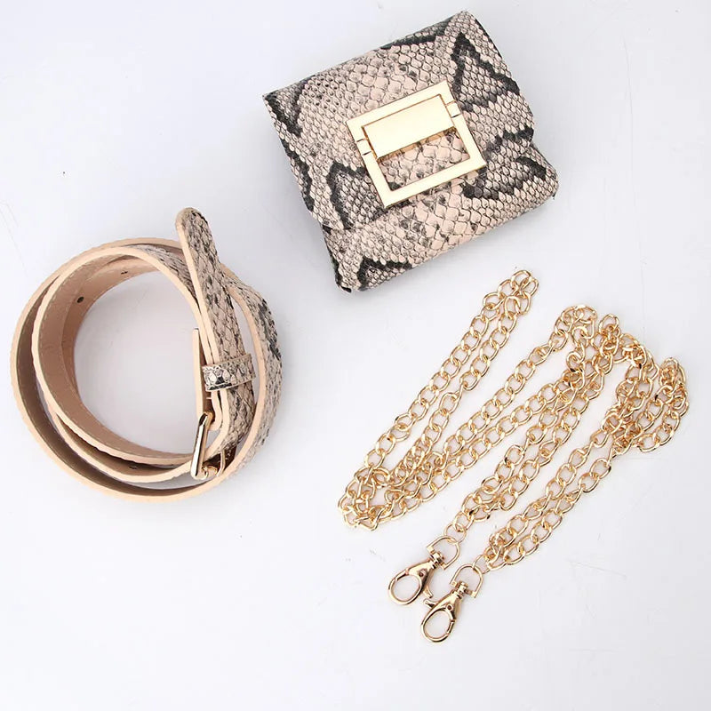 Women's Fanny Pack Waist Bag Chain Phone Bags for Lady Belt Pack