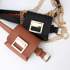 Women's Fanny Pack Waist Bag Chain Phone Bags for Lady Belt Pack