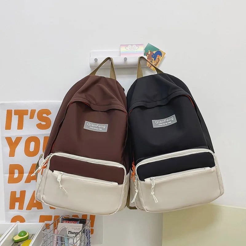 Waterproof Nylon Women Backpack Schoolbag