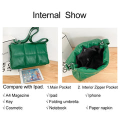 Women Quilted Crossbody Bag Soft Fluffy Space Pad Shoulder Bag