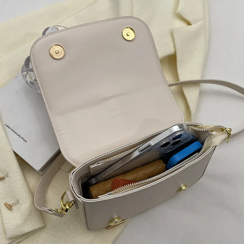 Women Small Flap Messenger Bag PU Leather Shoulder Bags Purple