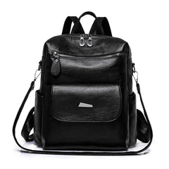 Women Backpack PU Leather Bucket School Bag Travel Knapsack