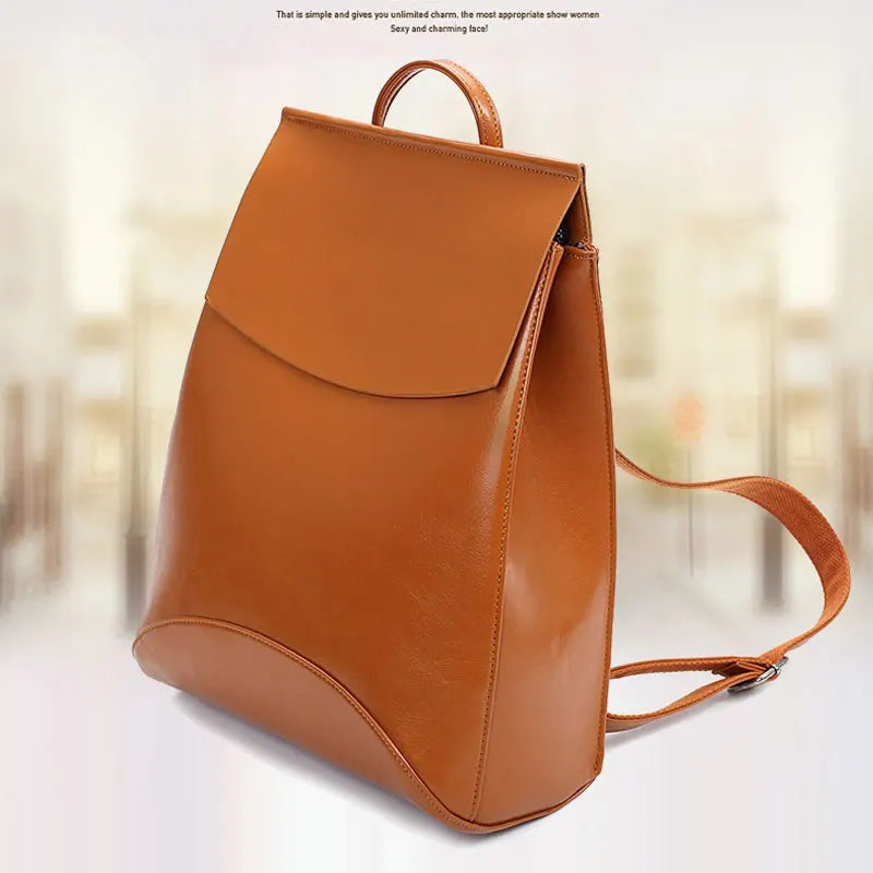 Women Leather Backpack for Teenage Girls School