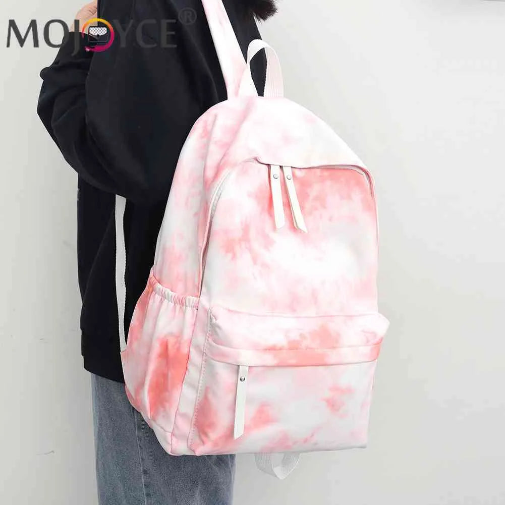 Marble Style Backpack Unisex Large Capacity Nylon Schoolbags