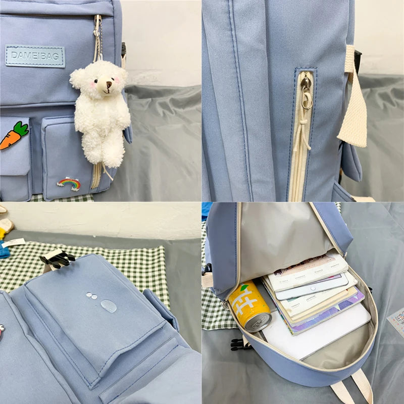 Women Backpack Bear Girl Waterproof Shoulder Schoolbag For Teenage