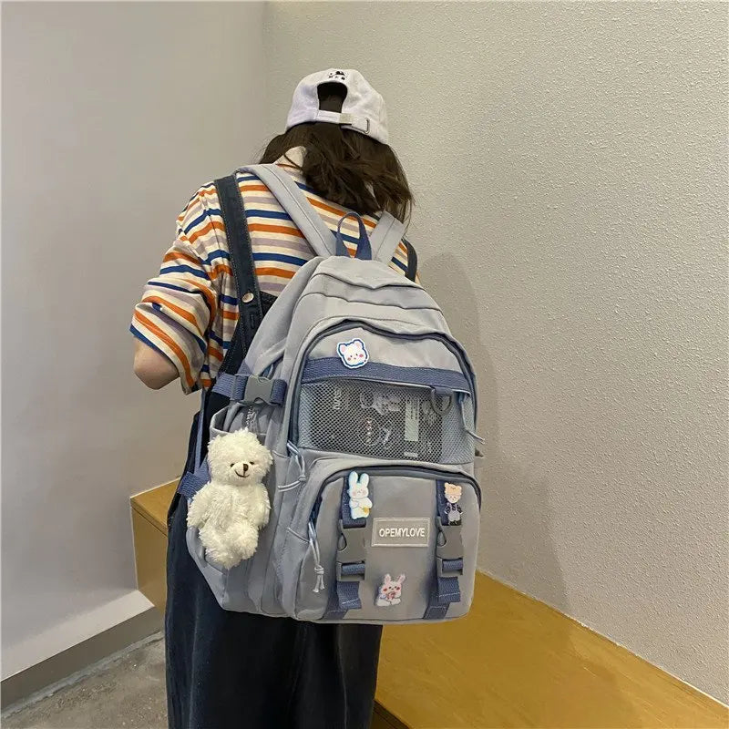 Nylon Waterproof Backpack for Teen Girls School Bag Travel Mochila Big