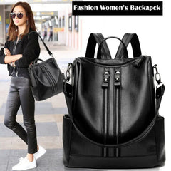 Women Backpacks PU Leather Backpack Shoulder Bags Handle Daypack