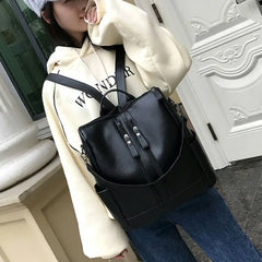 Women Backpacks PU Leather Backpack Shoulder Bags Handle Daypack